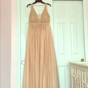 Soft Pink Embellished Tulle Gown